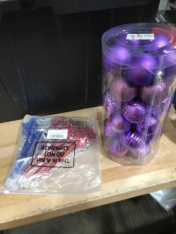 Photo 1 of 2 item bundle
- Purple Ornament decorations
-4th of july decorations