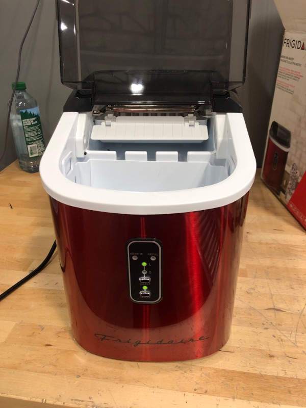 Photo 2 of ****USED FAIRLY NEW*** 

Frigidaire Ice Maker Machine - SELF CLEANING - Makes 26lbs. Ice Cubes Per Day - Red Stainless Red Stainless Ice Maker
