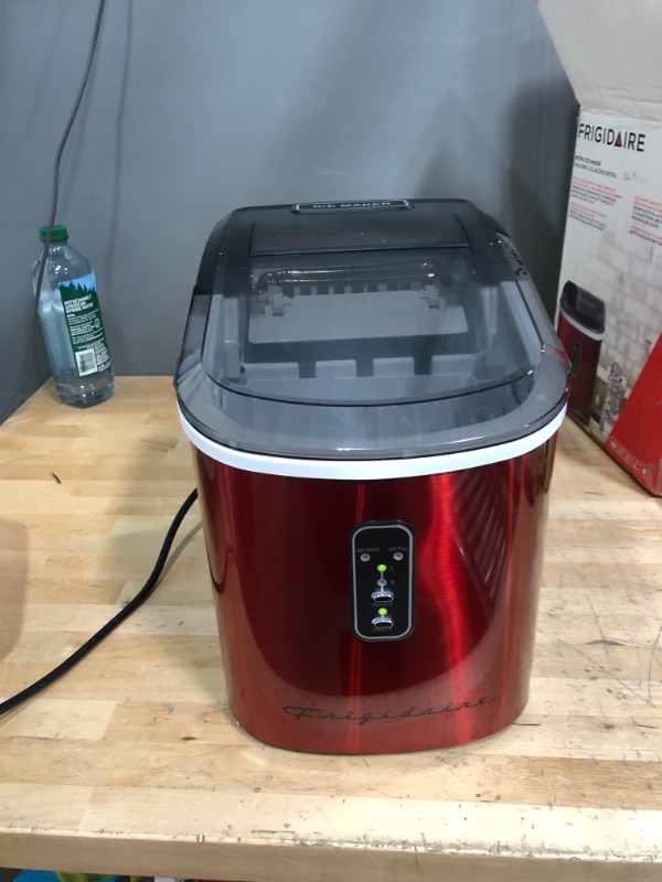 Photo 3 of ****USED FAIRLY NEW*** 

Frigidaire Ice Maker Machine - SELF CLEANING - Makes 26lbs. Ice Cubes Per Day - Red Stainless Red Stainless Ice Maker