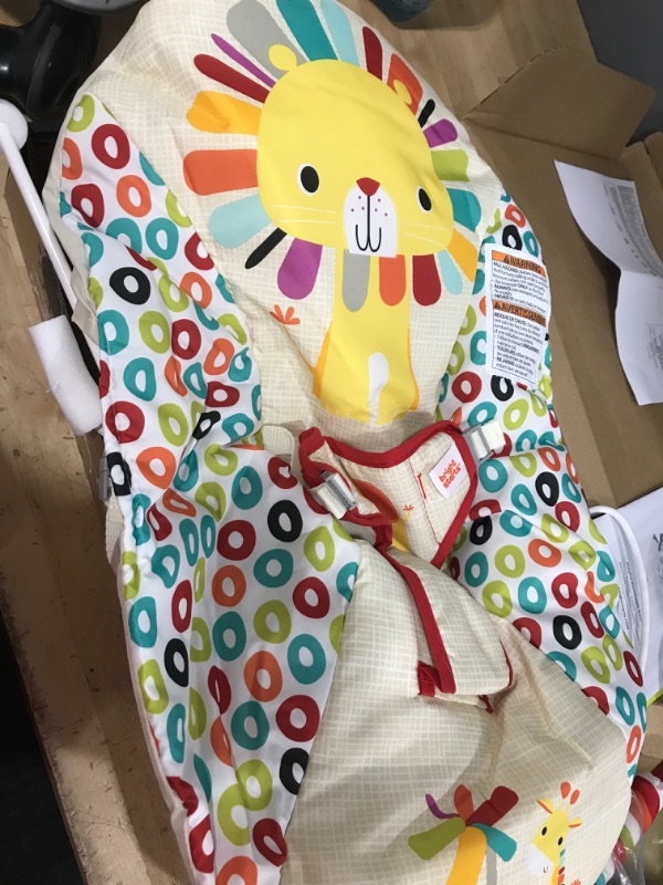 Photo 3 of ****NEW OPEN BOX MAY BE MISSING HARDWARE****
Bright Starts Playful Pinwheels Portable Baby Bouncer with Vibrating Infant Seat and-Toy Bar, 19.8x13.1x3.4 Inch, Age 0-6 Months