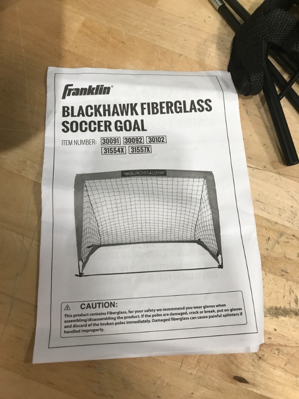 Photo 2 of ****NEW OPEN BOX MAY BE MSSING HARDWARE*****
Franklin Sports Blackhawk Backyard Soccer Goal - Portable Kids Soccer Net - Pop Up Folding Indoor + Outdoor Goals Optic Yellow 12' x 6' Soccer Goal