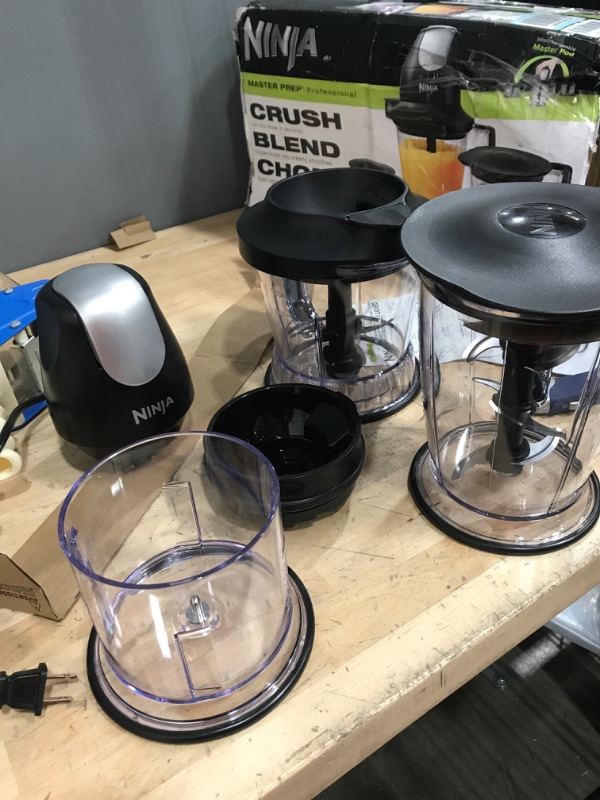 Photo 3 of **MISSING MINI BLADE FOR SMALLEST CHOPPER**** NO CHOPPER BLADE****
Ninja QB1004 Blender/Food Processor with 450-Watt Base, 48oz Pitcher, 16oz Chopper Bowl, and 40oz Processor Bowl for Shakes, Smoothies, and Meal Prep