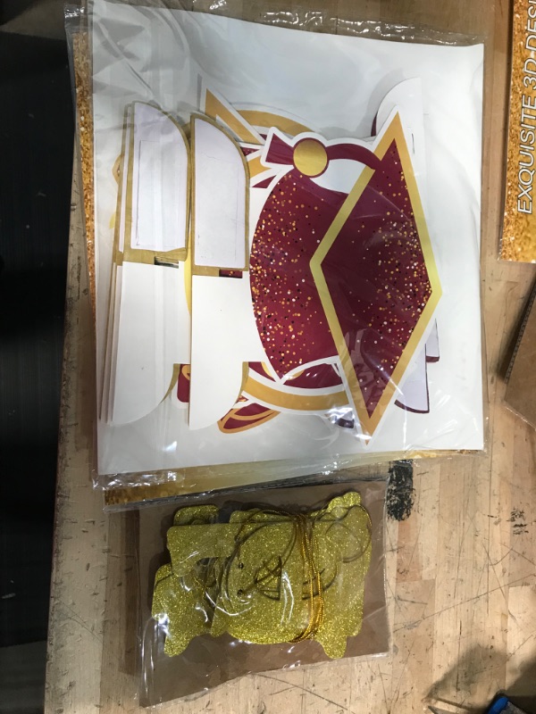 Photo 4 of ****2 PACK BUNDLE SET***

KatchOn, Maroon Graduation Centerpieces for Tables 2023 - Pack of 9 | Honeycomb Graduation Table Centerpieces | Maroon and Gold Graduation Decorations Class of 2023 | Graduation Table Decorations 2023+ KatchOn, Educated AF Banner