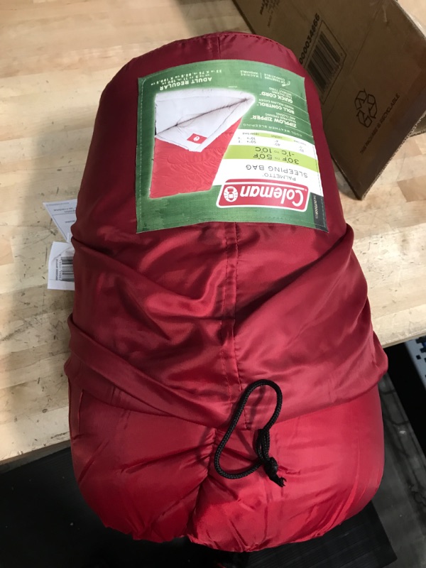 Photo 4 of ***USED BUT FAIRLY NEW****

Coleman Palmetto 75x33 In Retangle Sleeping Bag Red/Tan