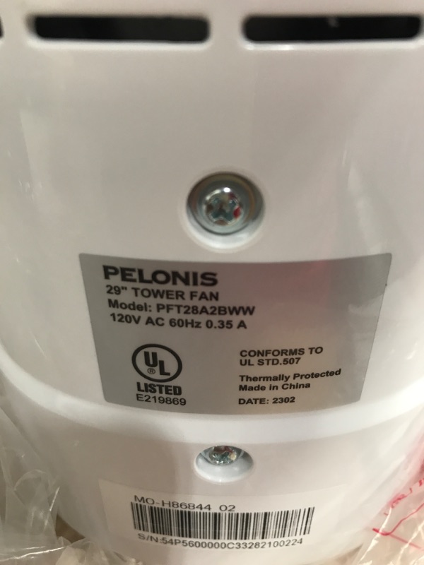 Photo 3 of ****NON FUNCTIONAL*** PARTS ONLY****

PELONIS 30 Inch Oscillating Tower Fan with 3 Speed Settings and Auto-off Timer, Standing Fan PFT28A2BWW, White White 30-inch