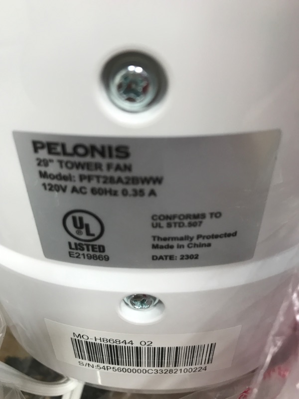 Photo 2 of ****NON FUNCTIONAL*** PARTS ONLY****

PELONIS 30 Inch Oscillating Tower Fan with 3 Speed Settings and Auto-off Timer, Standing Fan PFT28A2BWW, White White 30-inch