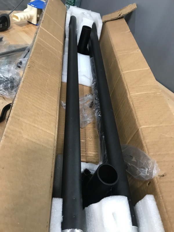 Photo 6 of ***USED OPEN BOX MAY BE MSSING HARDWARE**
addlon 2 Pcs String Light Poles Pro 10ft, Harder Outdoor Poles with Hooks for Hanging String Lights for Patio, Garden, Wedding, Parties - Polish Black Black 2x10ft