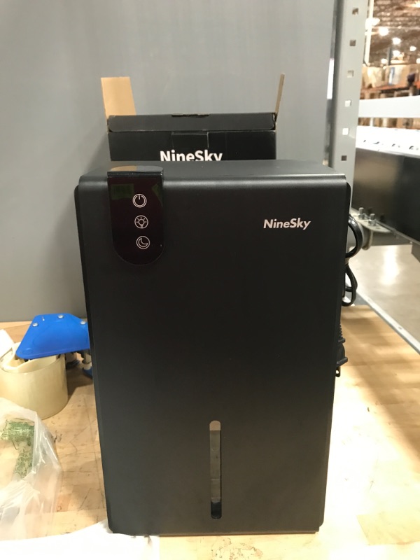 Photo 4 of ***NEW TESTED**** FUNCTIONAL***
NineSky Dehumidifier for Home, 85 OZ Water Tank, (800 sq.ft) Dehumidifiers for Bathroom, Bedroom with Auto Shut Off, 7 Colors LED Light(Black)