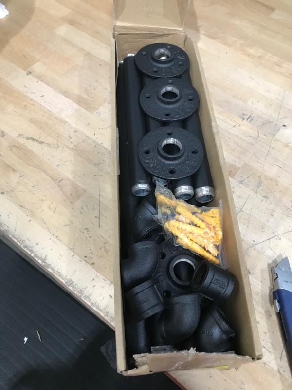 Photo 1 of ****USED *** ***OPEN BOX MAY BE MISSING HARDWARE*****

DAIKOYE Clothes Rack 36 Inch Industrial Pipe Clothes Rod,Heavy Duty Detachable Wall Mounted Black Iron Garment Bar,Space-Saving Hanging Clothes Rack,Multi-Purpose Hanging Rod for Closet 2 Base 2 Pack 