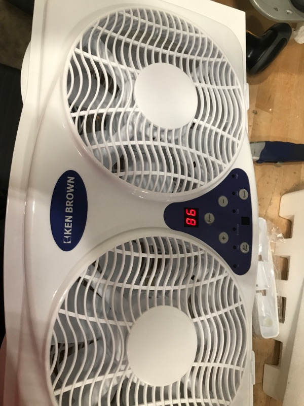 Photo 3 of ****NEW**** TESTED***

KEN BROWN 9 Inch Twin Window Fan With Remote, 3-Speed Reversible Air Quiet Flow and Thermostat Control,ETL Safety Listed