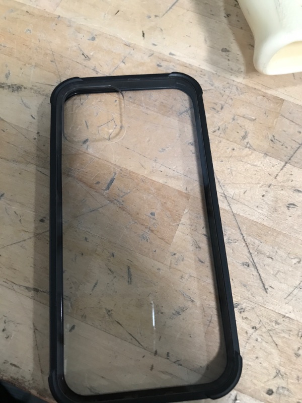 Photo 1 of Amazon Basics Shockproof and Protective iPhone Case for iPhone 12 / iPhone 12 Pro - Clear and Black Black iPhone 12 / 12 Pro