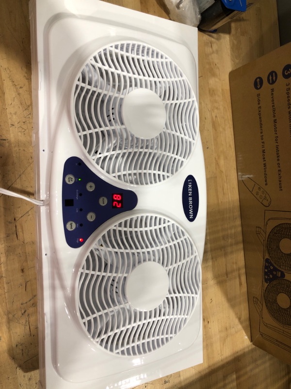 Photo 4 of ****NEW**** TESTED***

KEN BROWN 9 Inch Twin Window Fan With Remote, 3-Speed Reversible Air Quiet Flow and Thermostat Control,ETL Safety Listed