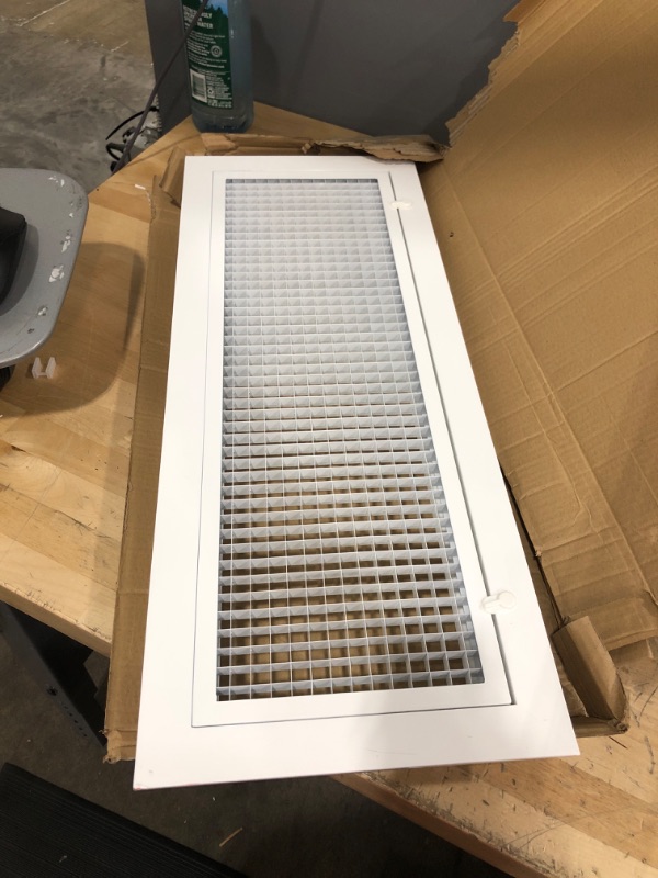 Photo 2 of *****NEW*** ***OPEN BOX MAY BE MISSING HARDWARE*****

24" x 8" Cube Core Eggcrate Return Air Filter Grille for 1" Filter - Aluminum - White [Outer Dimensions: 26.5" x 10.5] 24 x 8 Return *Filter* Grille