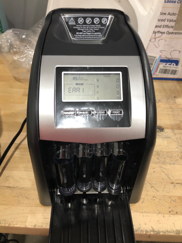 Photo 3 of *****NEW**OPEN BOX*****
Royal Sovereign 4 Row Electric Coin Counter with Patented Anti-Jam Technology & Digital Counting Display (FS-44N), Black FS-44N FS-44N