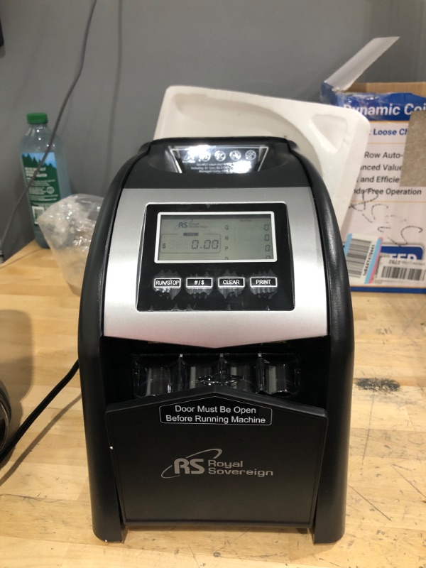 Photo 4 of *****NEW**OPEN BOX*****
Royal Sovereign 4 Row Electric Coin Counter with Patented Anti-Jam Technology & Digital Counting Display (FS-44N), Black FS-44N FS-44N