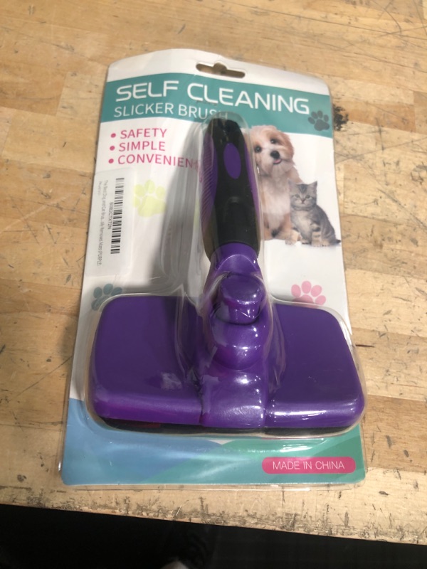 Photo 2 of ***NEW*** ORIGINAL PACKAGE***
CIBEL Dog and Cat Brush for Shedding and Grooming, Are Suitable for All Hair Lengths Self-Cleaning Dematting Brush Easily Removes Mats (PURPLE)