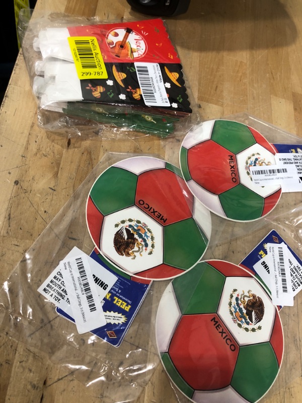 Photo 3 of ***BUNDLE SEE PHOTOS***
World Cup or International Soccer Peel 'N Place Soccer Ball Clings, 3 ct (MEXICO) (3 SETS) + 24 Pack Mexico Popcorn Treat Boxes Dessert Popcorn Cookie Tray Candy Bags Mexico Theme Party Supplies for Baby Shower or Birthday Party De