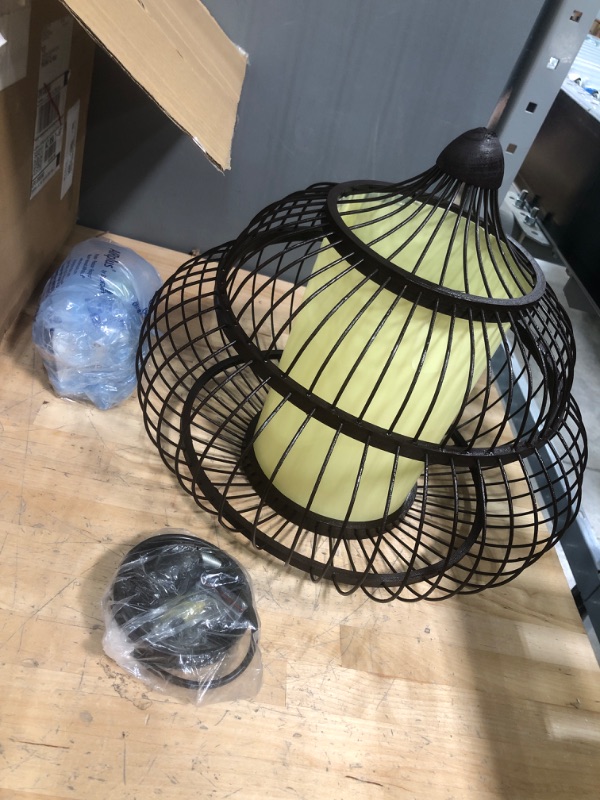 Photo 1 of ***USED****

RATTAN LIGHT FIXTURE: Hand Made Bamboo  Pendant light  handing light