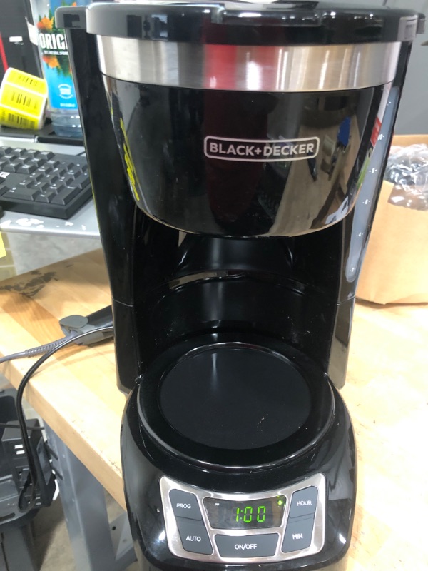 Photo 4 of **NEW TESTED***
Black+Decker CM1160B 12-Cup Programmable Coffee Maker, Black/Stainless Steel