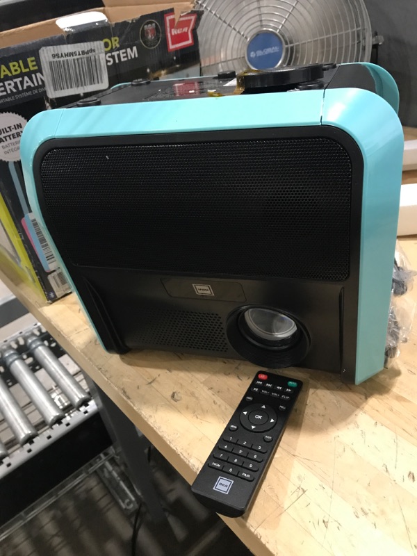 Photo 2 of RCA - RPJ060 Portable Projector Home Theater Entertainment System, Long Lasting Battery - 2.5 Hours per Charge - Outdoor, Rechargeable, Speakers - Enjoy Without Any Cable on The go - Phone/Stick/PC Black/Blue