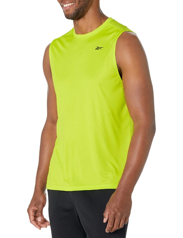 Photo 1 of SET OF 2****Reebok Men's Workout Ready Sleeveless Tee ACID YELLOW MEDIUM