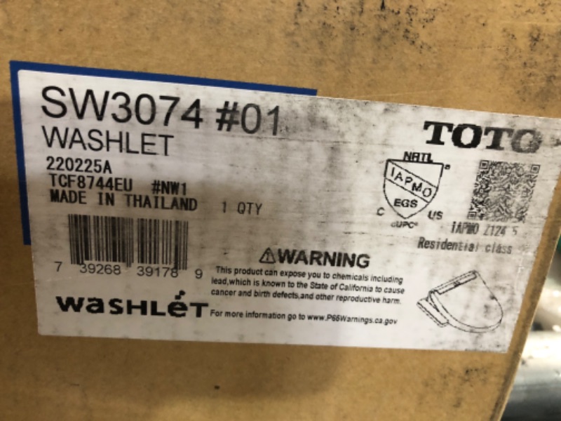 Photo 2 of **FOR PARTS ONLY**
TOTO SW3074#01 WASHLET