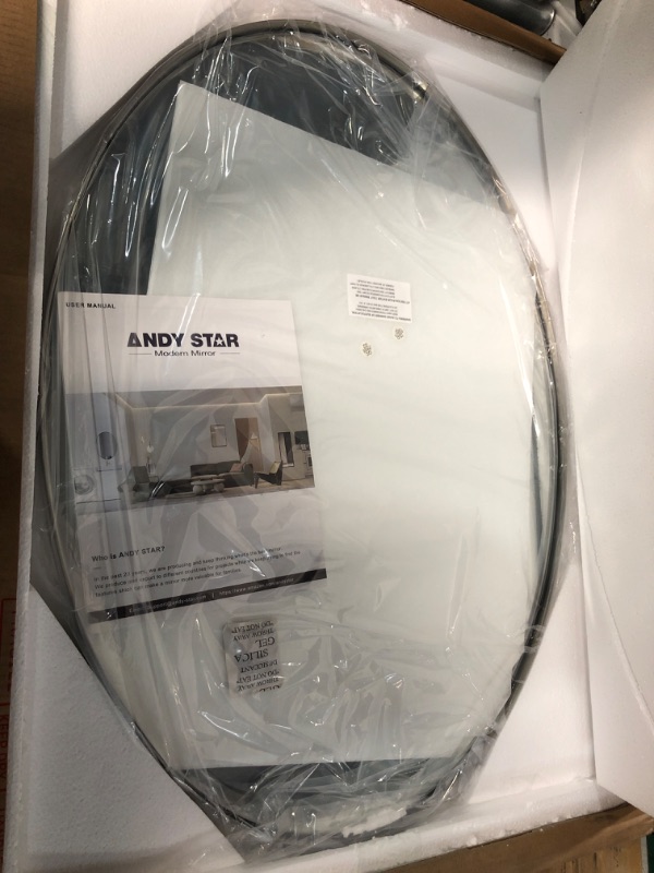 Photo 4 of ANDY STAR Brushed Nickel Oval Mirror,