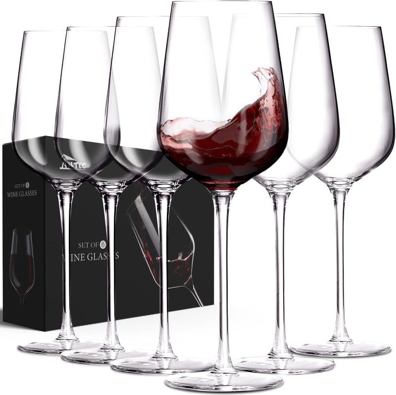 Photo 1 of  Wine Glasses Set of 6, Crystal Glass with Stem