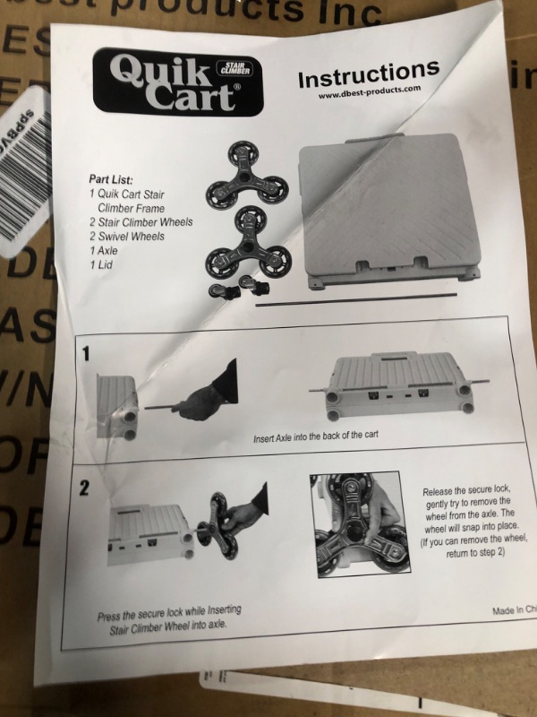 Photo 4 of **MISSING PARTS**
dbest products Quik Cart Stair Climber Wheeled Rolling Crate Teacher Utility with seat Heavy 