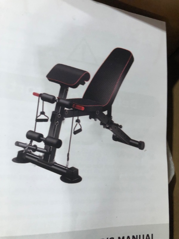 Photo 2 of Adjustable Weight Bench - Utility Weight Benches for Full Body Workout, Foldable 