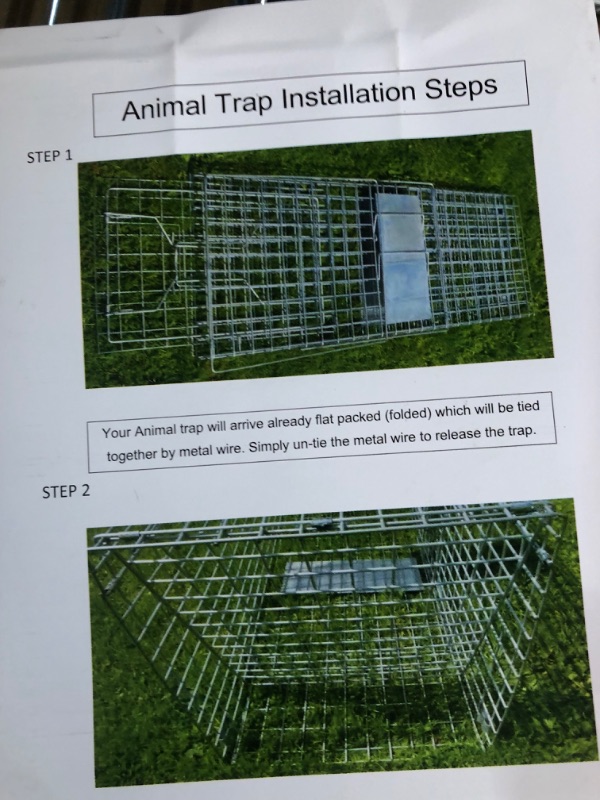 Photo 3 of  Live Animal Cage Trap 32'' Steel Humane Release Rodent Cage