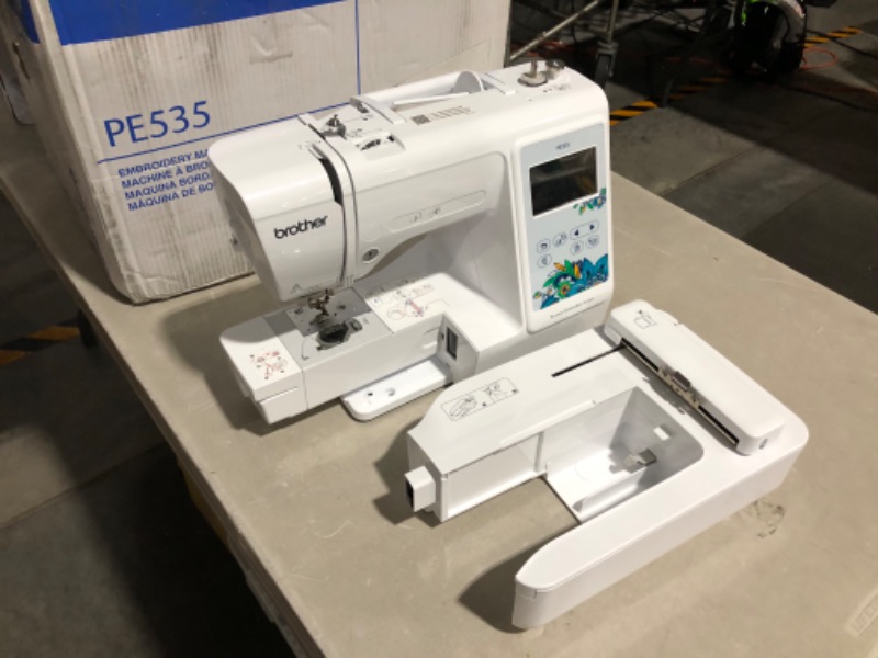 Photo 2 of ***USED - NO POWER CORD INCLUDED - UNABLE TO TEST***PARTS ONLY NON REFUNDABLE 
Brother Embroidery Machine, PE535, 80 Built-in Embroidery Designs, 9 Font Styles, 4" x 4" Embroidery Area