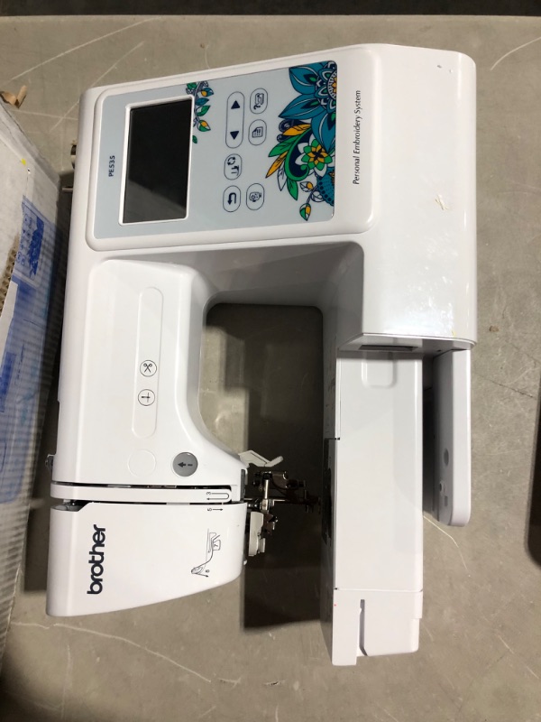 Photo 9 of ***USED - NO POWER CORD INCLUDED - UNABLE TO TEST***
Brother Embroidery Machine, PE535, 80 Built-in Embroidery Designs, 9 Font Styles, 4" x 4" Embroidery Area