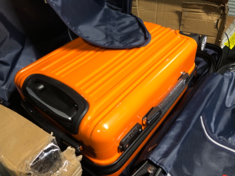 Photo 4 of MINOR RESIDUE ON SUITCASES****Coolife Luggage Expandable 3 Piece Sets PC+ABS Spinner Suitcase 20 inch 24 inch 28 inch (orange)