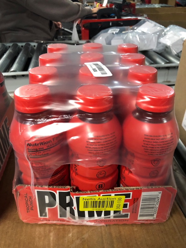 Photo 2 of Prime Hydration Drink Sports Beverage "TROPICAL PUNCH," Naturally Flavored, Caffeine Free, 10% Coconut Water, 250mg BCAAs,(Pack of 12)