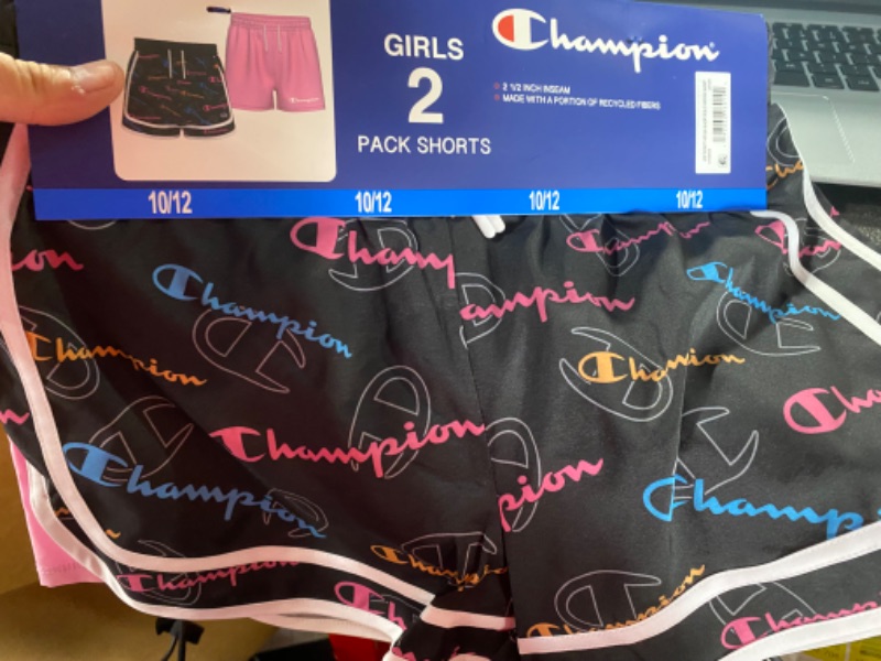 Photo 2 of Champion Girls 2-Pack AOP Script Lightweight and Stylish Woven Short with Drawco