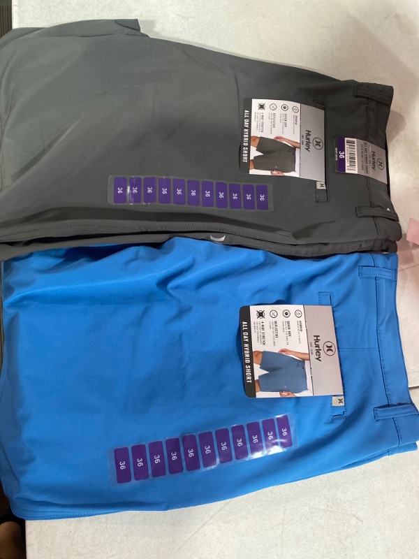 Photo 1 of Bundle of 2 Hurley Shorts Blue and Gray size 36