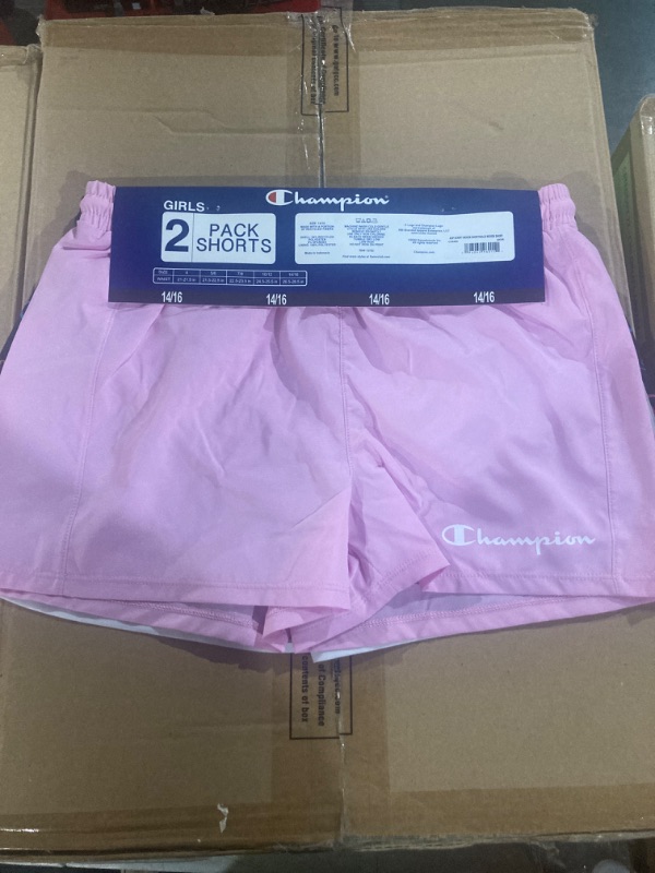 Photo 2 of Champion Girl's 2-Pack 2.5" Inseam Active Elastic Waist & Drawstring Shorts
