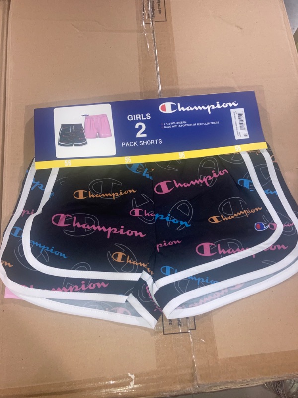 Photo 3 of Champion Girl's 2-Pack 2.5" Inseam Active Elastic Waist & Drawstring Shorts 5/6
