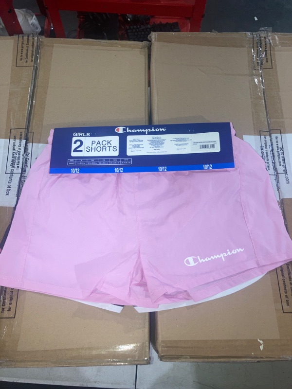 Photo 2 of Champion Girl's 2-Pack 2.5" Inseam Active Elastic Waist & Drawstring Shorts 10/12
