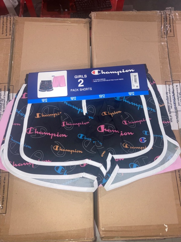 Photo 3 of Champion Girl's 2-Pack 2.5" Inseam Active Elastic Waist & Drawstring Shorts 10/12
