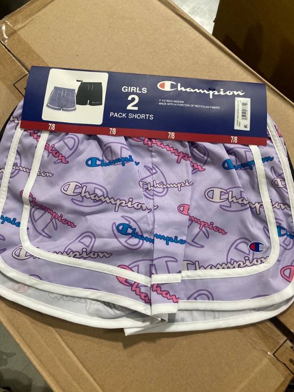 Photo 2 of Champion Girl's 2.5" 2-Pack Active Shorts 7/8