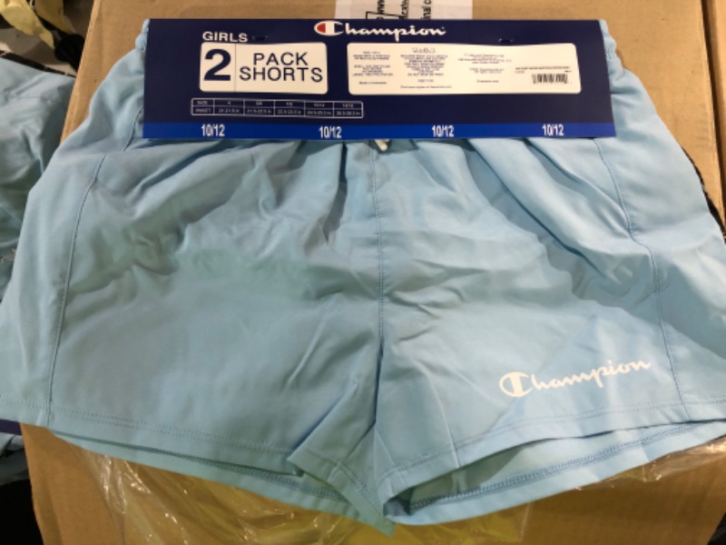 Photo 4 of Champion Girl's 2.5" Black/Blue 2-Pack Active Shorts (CHS568) 10/12