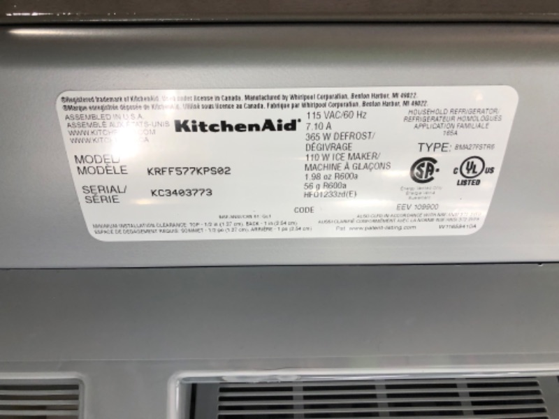 Photo 2 of KitchenAid 27-cu ft French Door Refrigerator with Ice Maker (Stainless Steel with Printshield Finish) ENERGY STAR