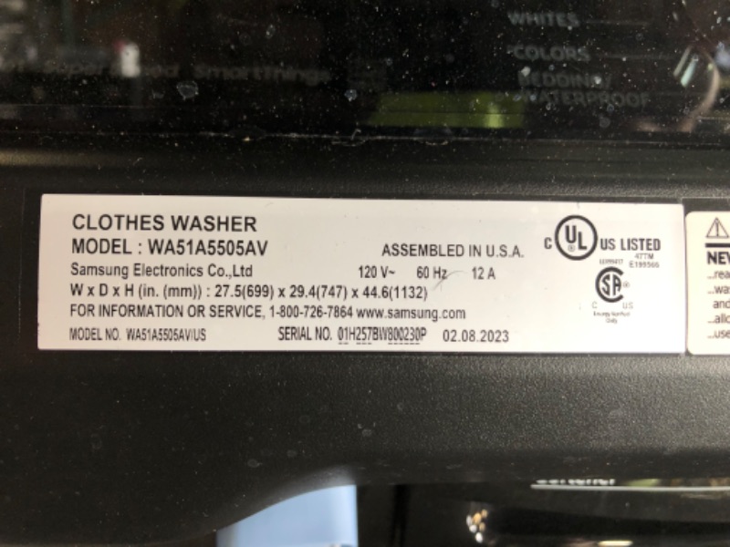 Photo 3 of Samsung 5.1-cu ft High Efficiency Agitator Smart Top-Load Washer (Brushed Black) ENERGY STAR