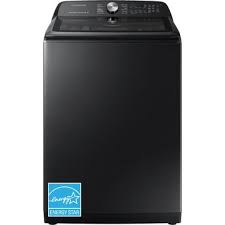 Photo 1 of Samsung 5.1-cu ft High Efficiency Agitator Smart Top-Load Washer (Brushed Black) ENERGY STAR