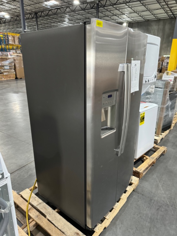 Photo 1 of GE 25.1-cu ft Side-by-Side Refrigerator with Ice Maker (Stainless Steel)