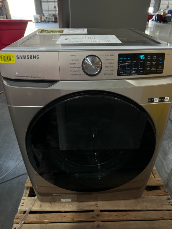 Photo 3 of Samsung 4.5-cu ft High Efficiency Stackable Steam Cycle Smart Front-Load Washer (Champagne) ENERGY STAR