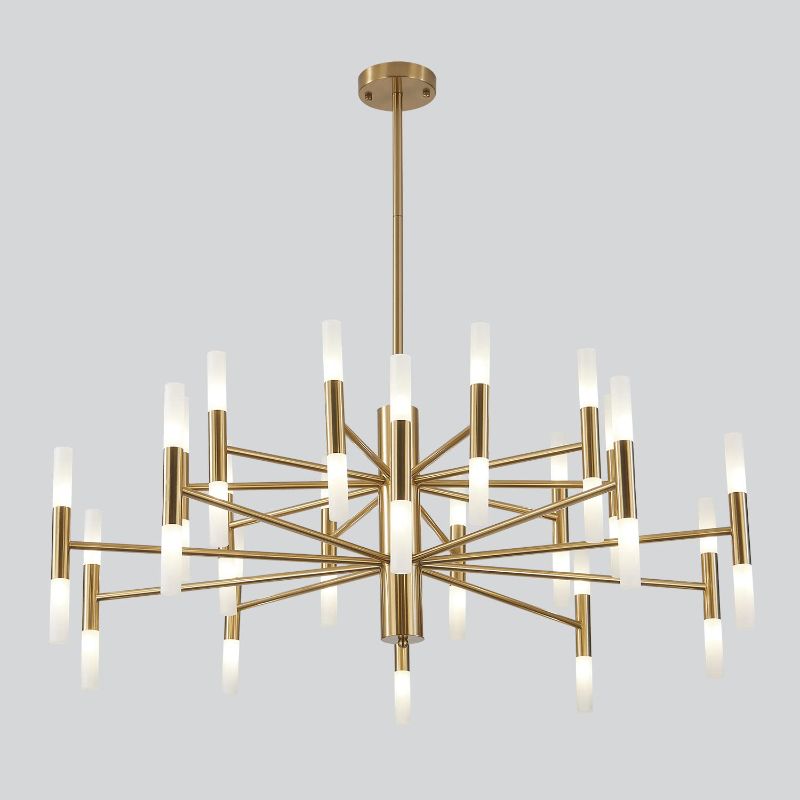 Photo 1 of * used item * see all images * 
Lightning Brushed Brass 40 Light Chandelier 