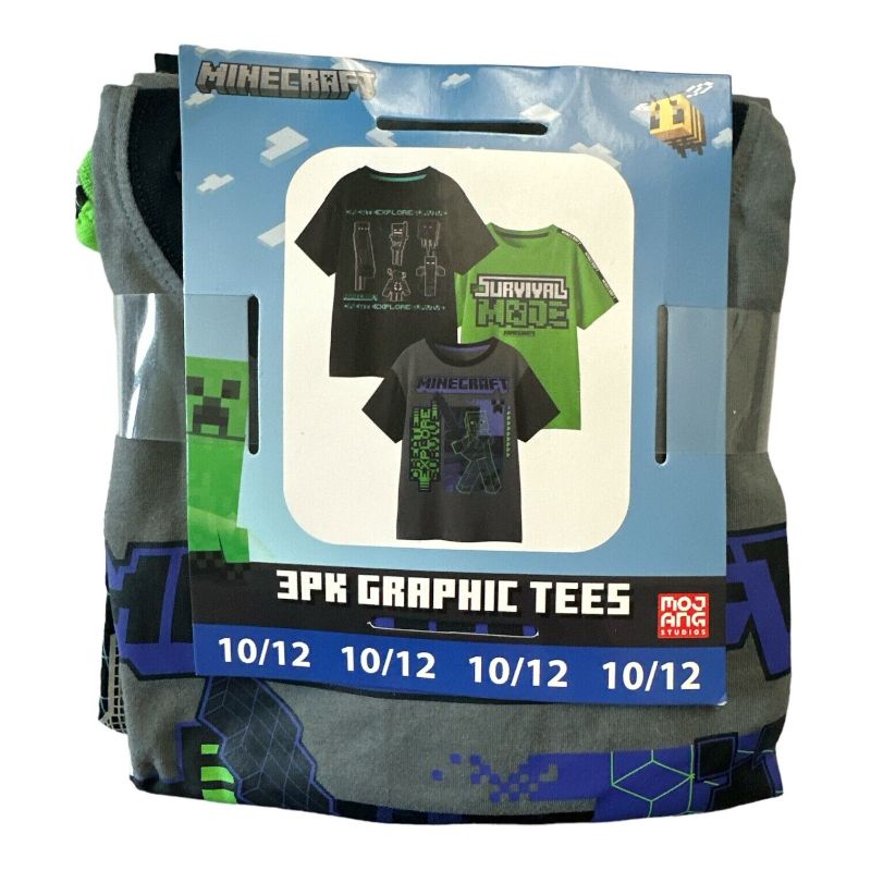 Photo 1 of Minecraft Boys 3 Pack Graphic Tees